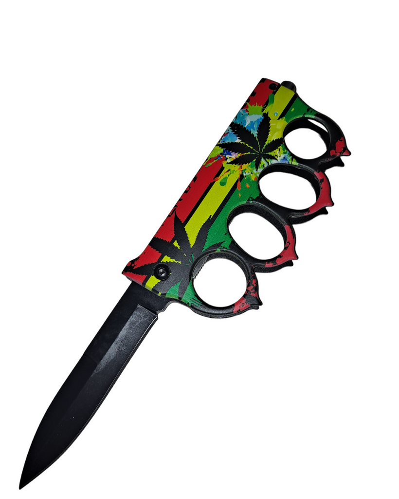 Rasta Leaf Folding Trench Knife - AnyTime Blades