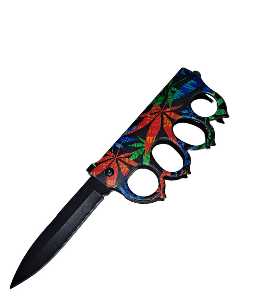 Rasta Leaf Folding Trench Knife - AnyTime Blades