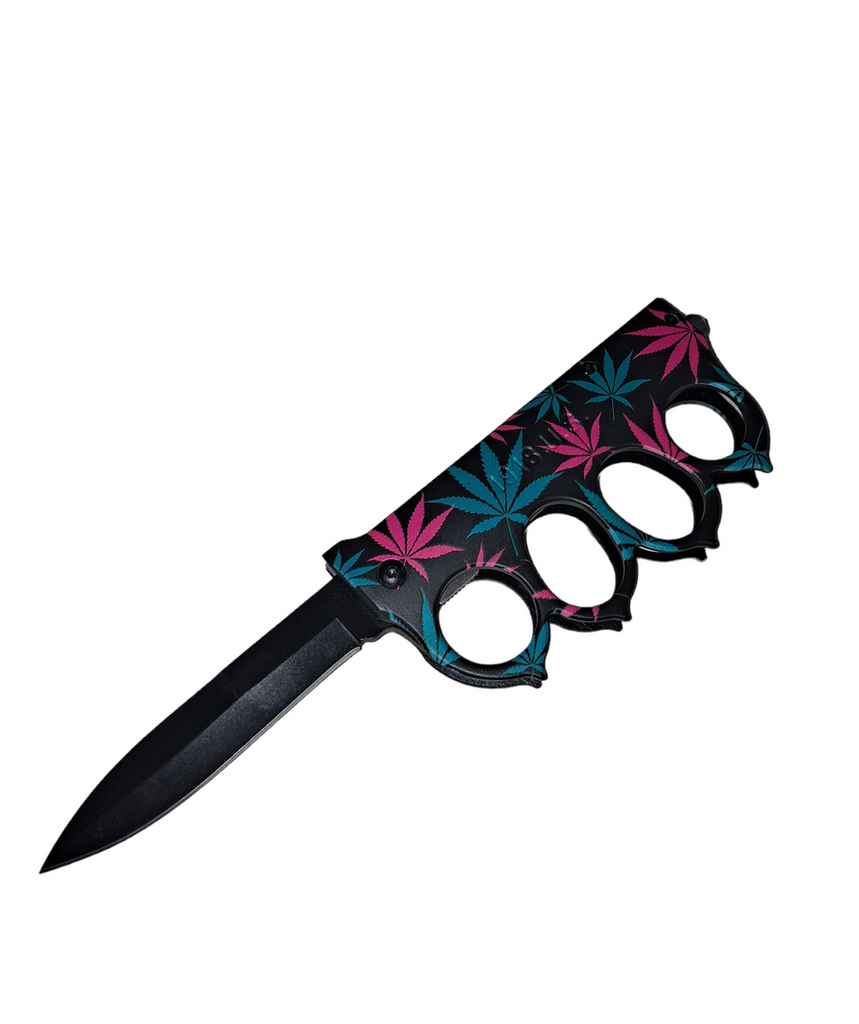 Rasta Leaf Folding Trench Knife - AnyTime Blades