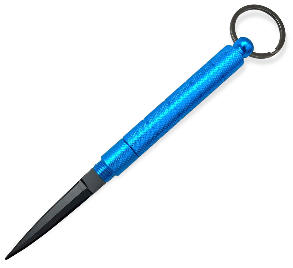 Kubotan Keychain Hidden Knife - Blue - AnyTime Blades