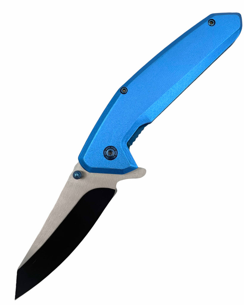 8" Spring Assisted Folding Tanto Blade Cleaver Pocket Knife - AnyTime Blades