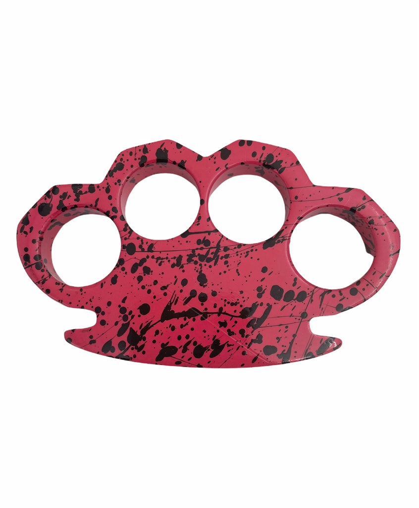 Brass Knuckles Camo Paint Splatter PINK AND BLACK - AnyTime Blades