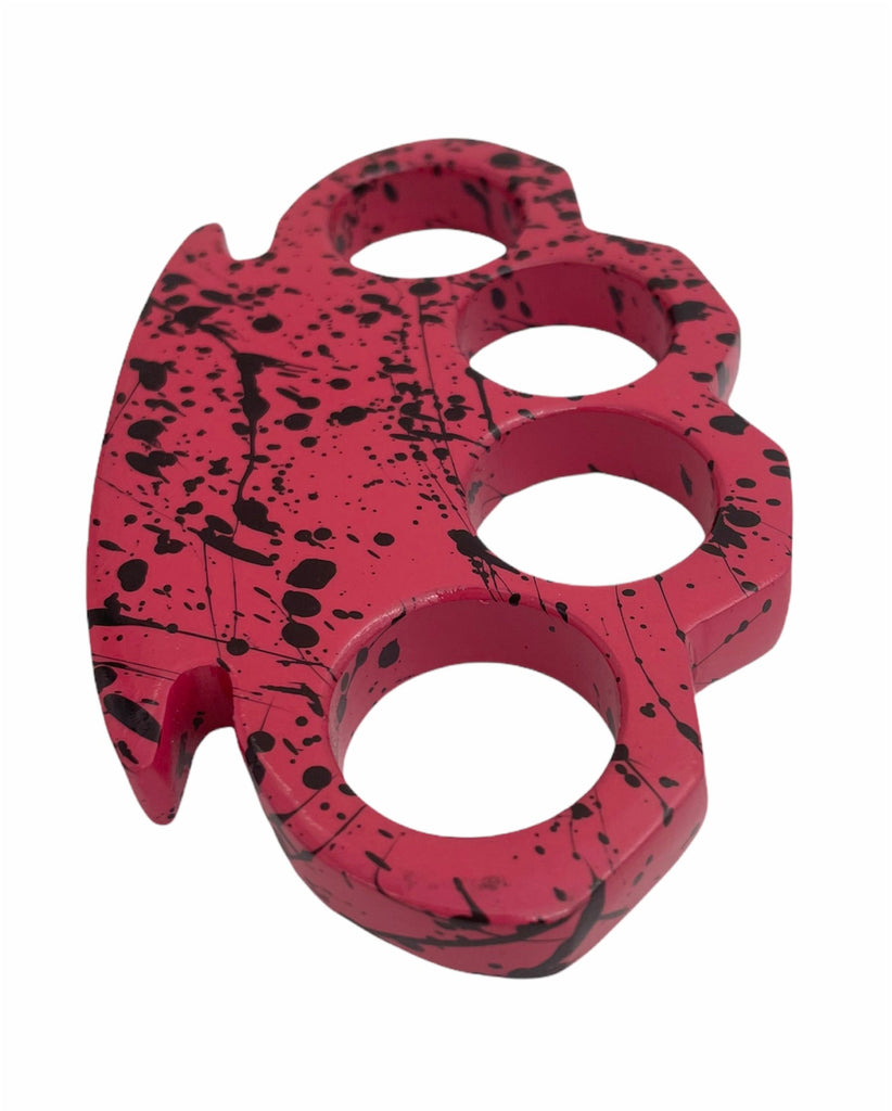 Brass Knuckles Camo Paint Splatter PINK AND BLACK - AnyTime Blades