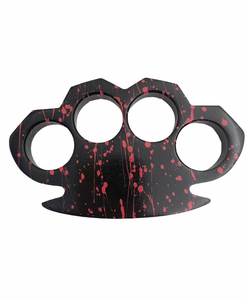 Brass Knuckles Camo Paint Splatter BLACK AND RED - AnyTime Blades