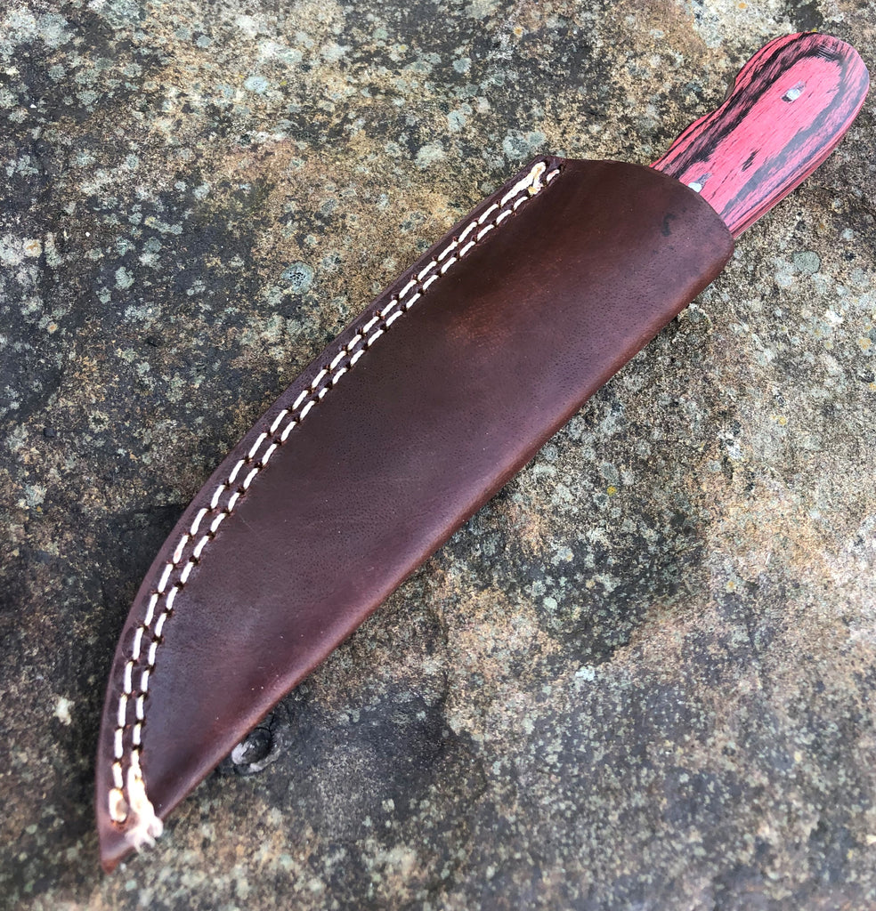 Red Deer Full Tang Red Pakka Wood 8 Inch Hunting Knife - AnyTime Blades