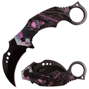 7.5" Spring Assisted Opening Folding Karambit Reaper Series - AnyTime Blades