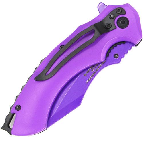 G. Sears Style Blade Spring Assisted Knife - Purple - AnyTime Blades