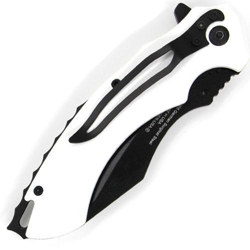 G. Sears Style Blade Spring Assisted Knife - White - AnyTime Blades