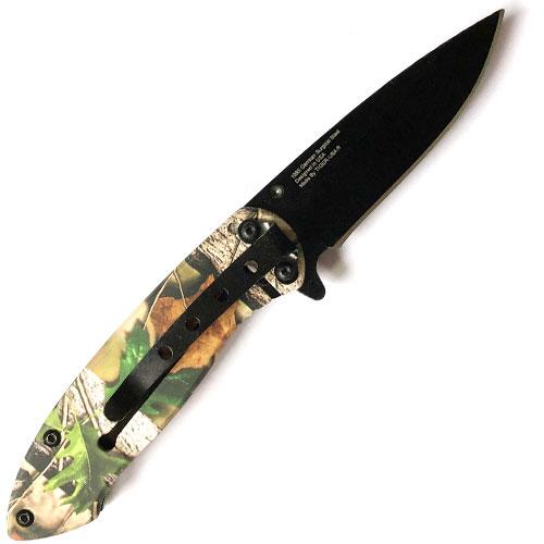 Spring Assisted Folding Knife - Camo - AnyTime Blades