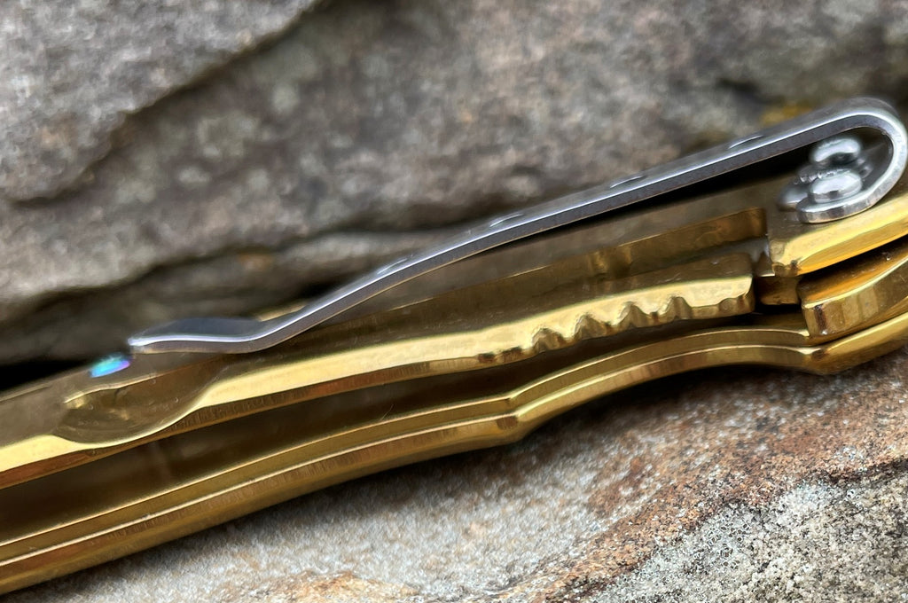 Spring Assisted Folding Knife - Gold - AnyTime Blades