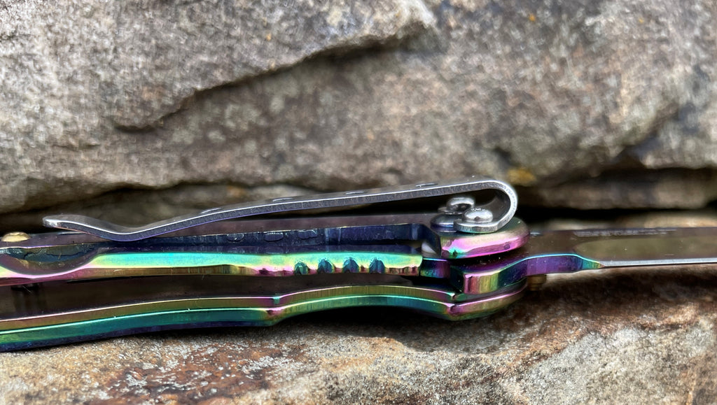 Spring Assisted Folding Knife - Rainbow - AnyTime Blades