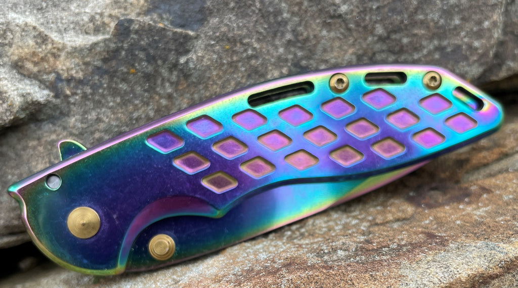 Spring Assisted Folding Knife - Rainbow - AnyTime Blades