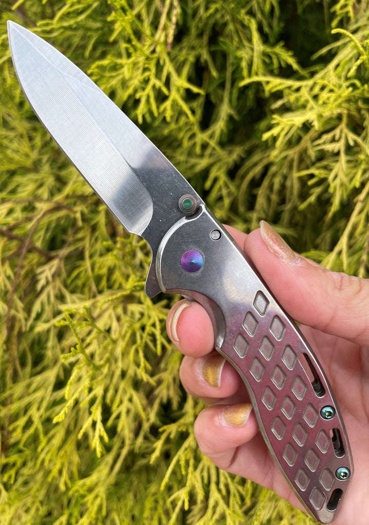 Spring Assisted Folding Knife - Silver - AnyTime Blades