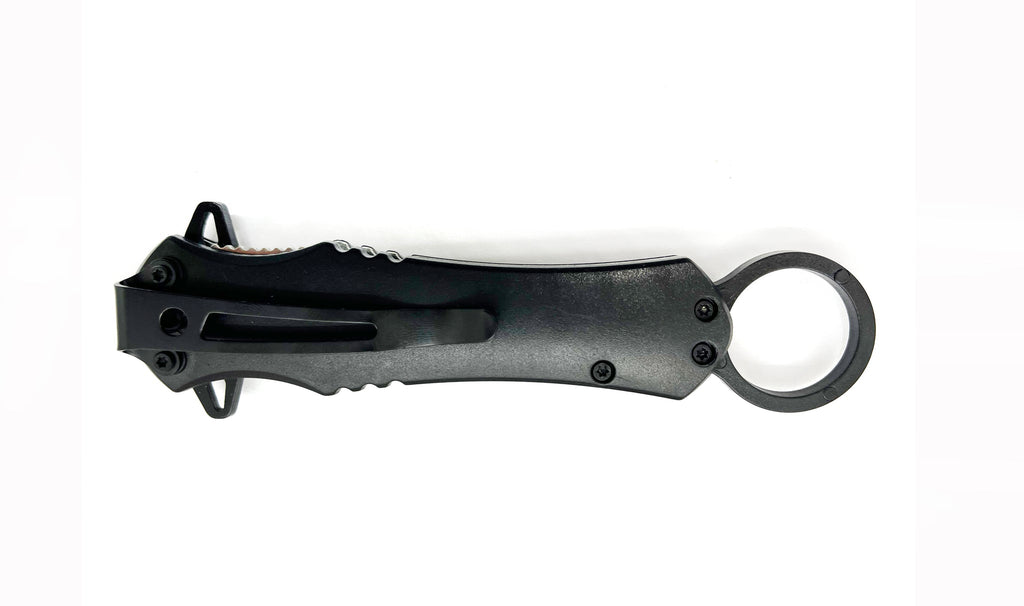 9" Black Italian Stiletto Dagger Style Pocket Knife - AnyTime Blades