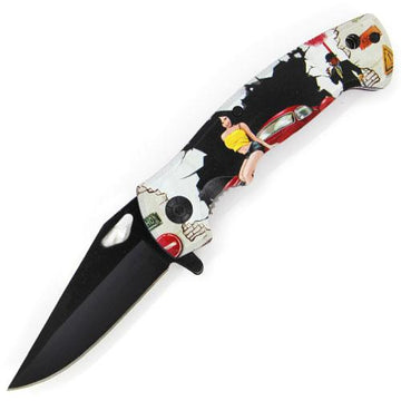 7.75" Hot Girl Clip Point Spring Assisted Folding Knife - AnyTime Blades