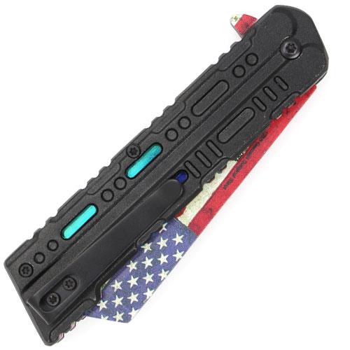Cutterfly Spring Assisted Knife - American Flag (Razor) - AnyTime Blades