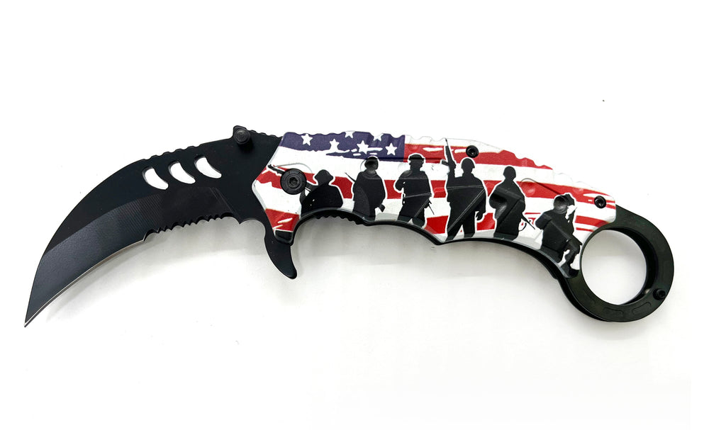 American Flag Karambit Pocket Knife - AnyTime Blades