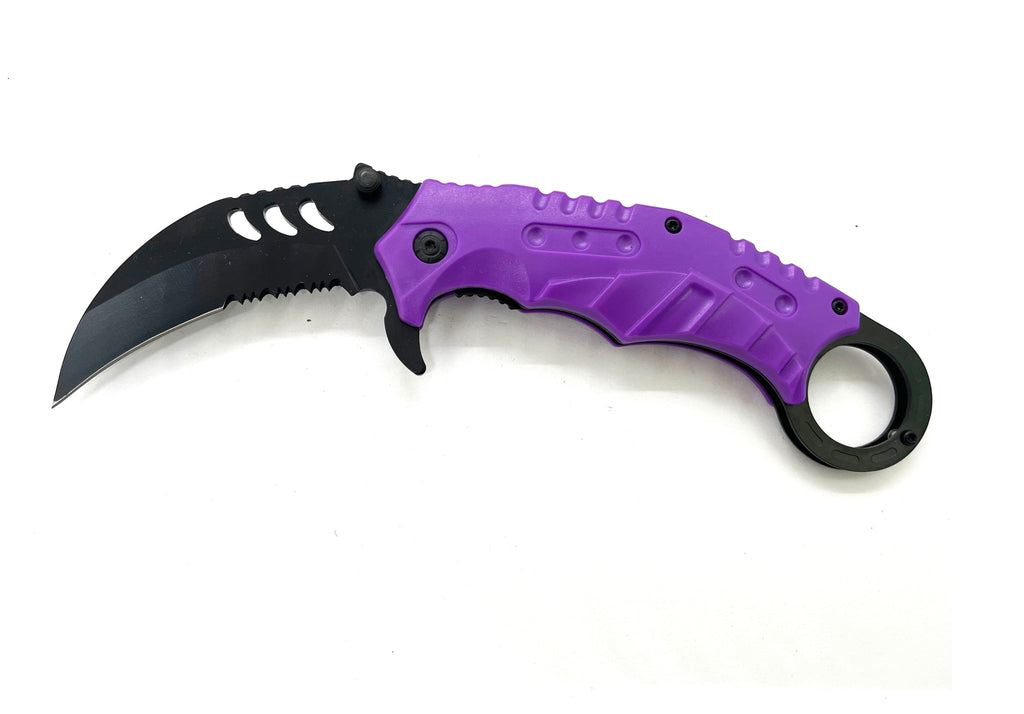 Purple Karambit Pocket Knife - AnyTime Blades