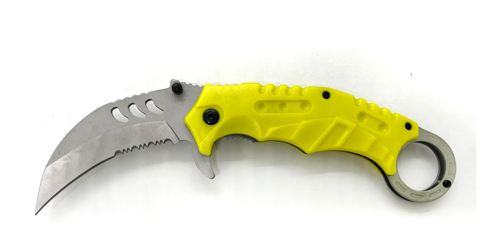 Yellow Karambit Pocket Knife - AnyTime Blades