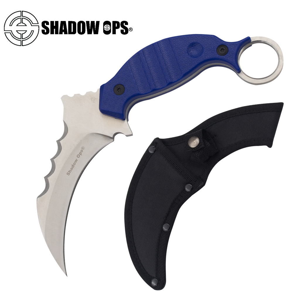 8" Fixed Blade Tactical Karambit Knife with Silver Blade - AnyTime Blades