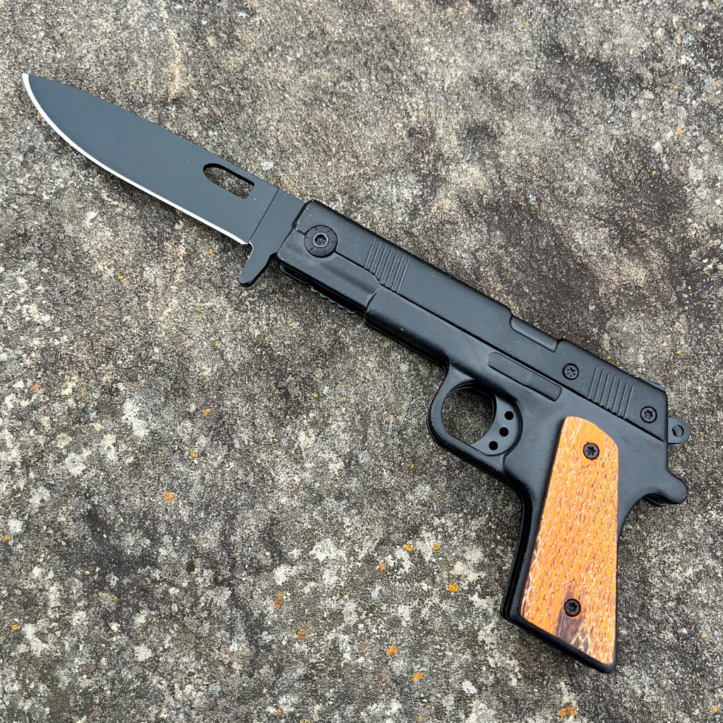 7" Black Pistol Knife - AnyTime Blades