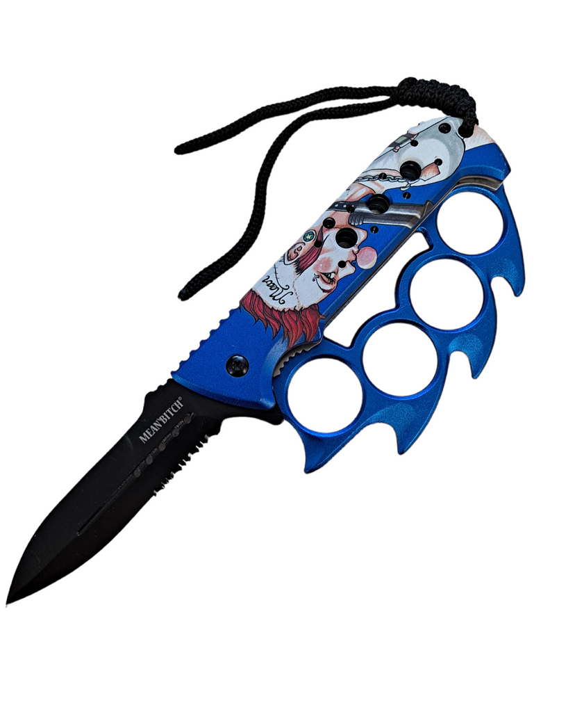 Elite Claw Mean Bitch Trench Knife Blue - AnyTime Blades