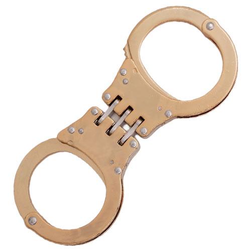 Gold Hinged Solid Steel Handcuffs - AnyTime Blades