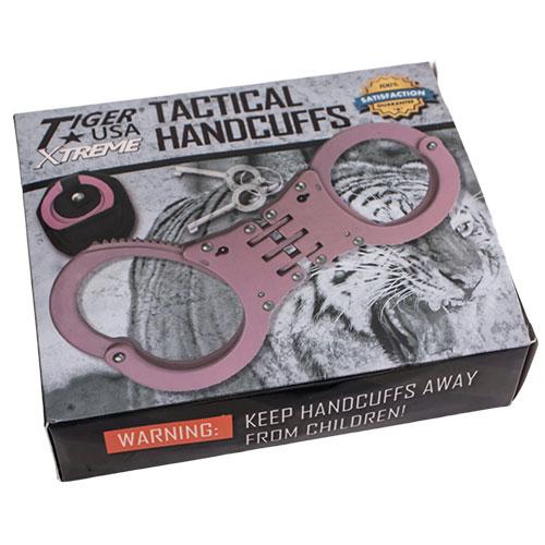 Pink Hinged Solid Steel Handcuffs - AnyTime Blades