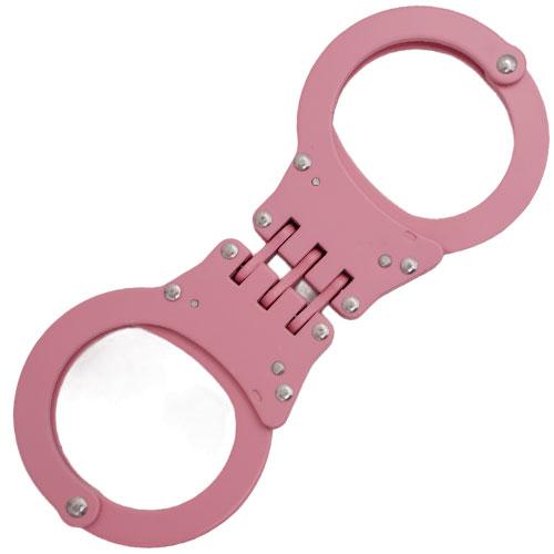 Pink Hinged Solid Steel Handcuffs - AnyTime Blades