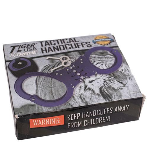 Purple Hinged Solid Steel Handcuffs - AnyTime Blades