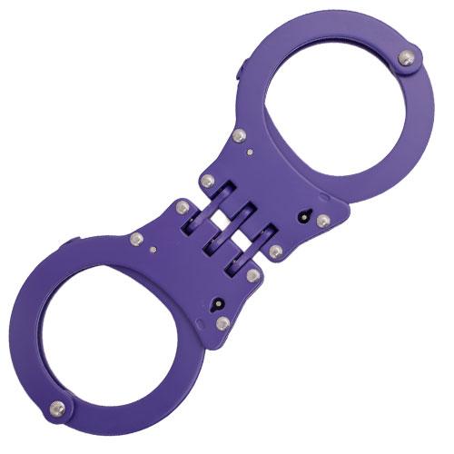 Purple Hinged Solid Steel Handcuffs - AnyTime Blades