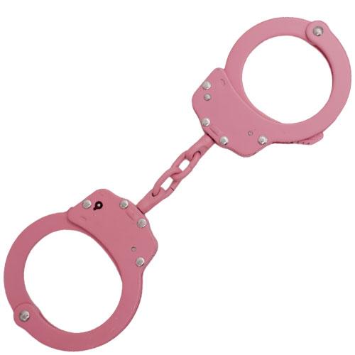 Pink Solid Steel Handcuffs - AnyTime Blades
