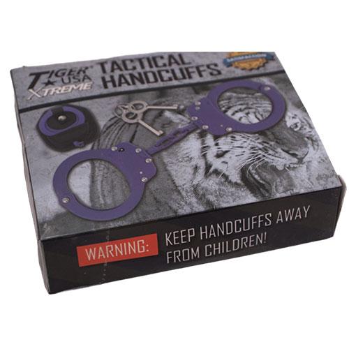 Purple Solid Steel Handcuffs - AnyTime Blades