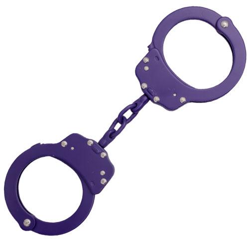 Purple Solid Steel Handcuffs - AnyTime Blades