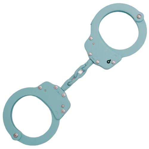 Teal Solid Steel Handcuffs - AnyTime Blades
