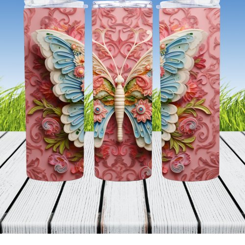 3D Butterfly 20oz Tumbler - AnyTime Blades