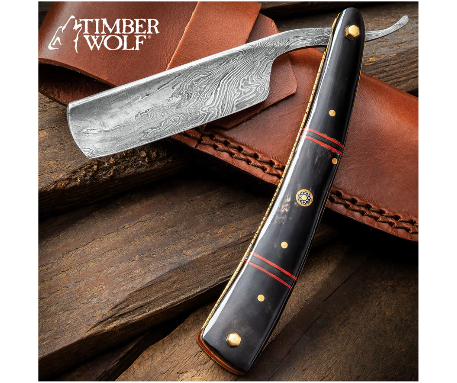 Timber Wolf Calcutta Folding Razor Knife And Sheath - AnyTime Blades