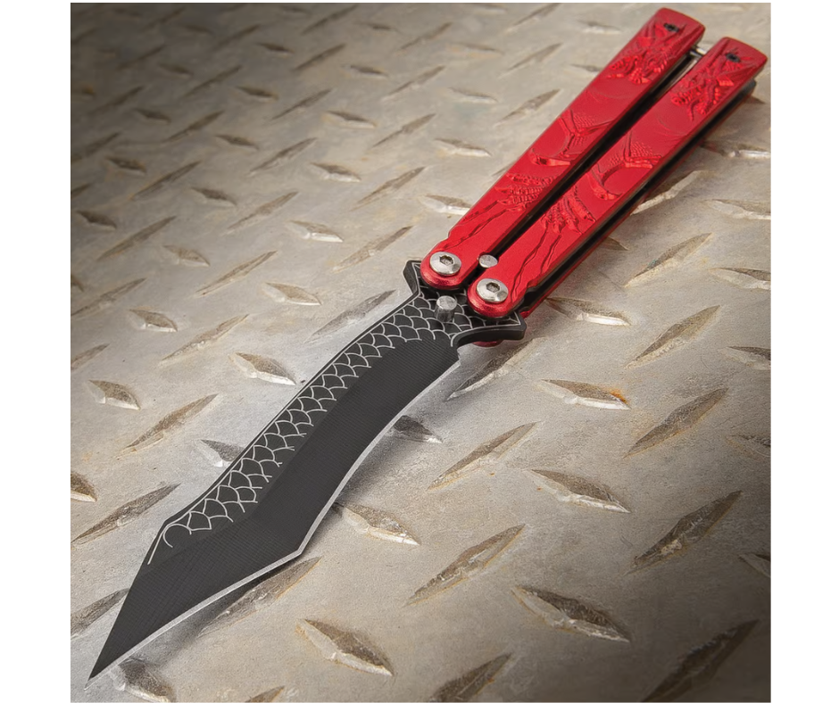 Red Dragon Balisong Butterfly Knife - AnyTime Blades