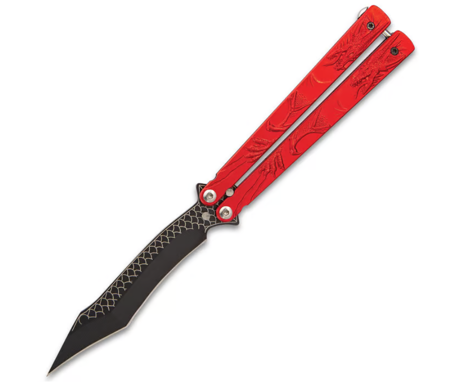 Red Dragon Balisong Butterfly Knife - AnyTime Blades