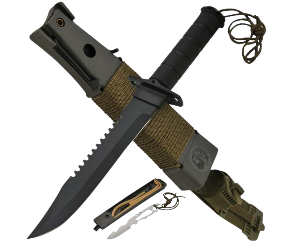 Jungle King Survival Knife with Sling Shot - AnyTime Blades
