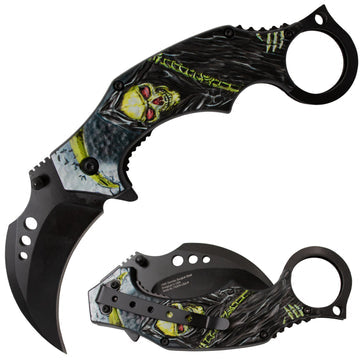 7.5" Spring Assisted Opening Folding Karambit Reaper Series 