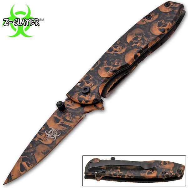 AnyTime Blades Pocket Knife - Skulls Blade and Handle- Available in 6 Colors - AnyTime Blades