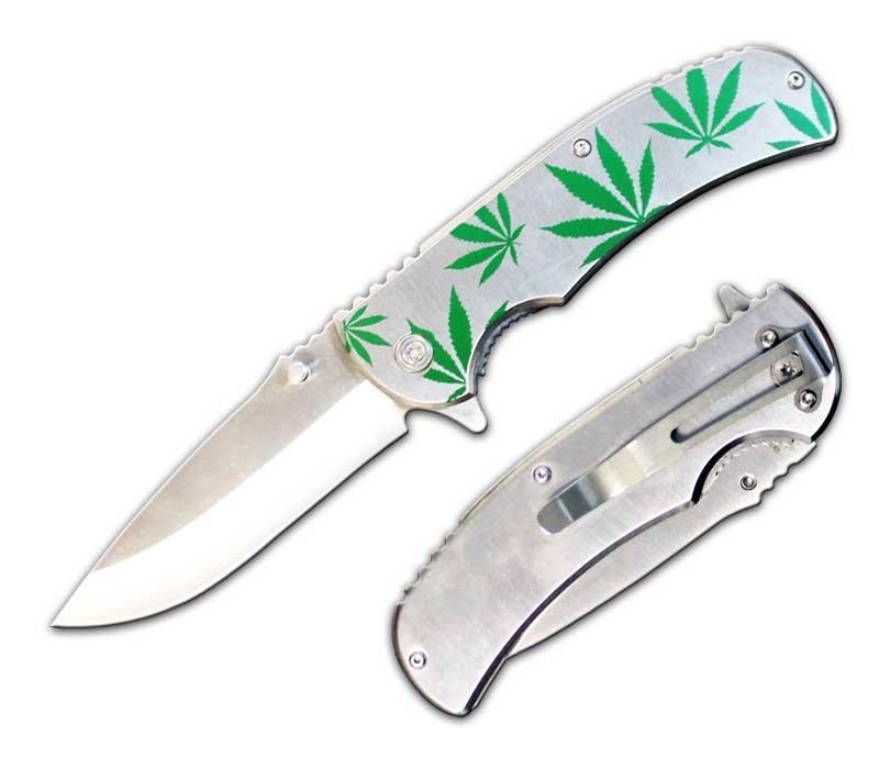 AO Cannabis Leaf Folding Knife - AnyTime Blades