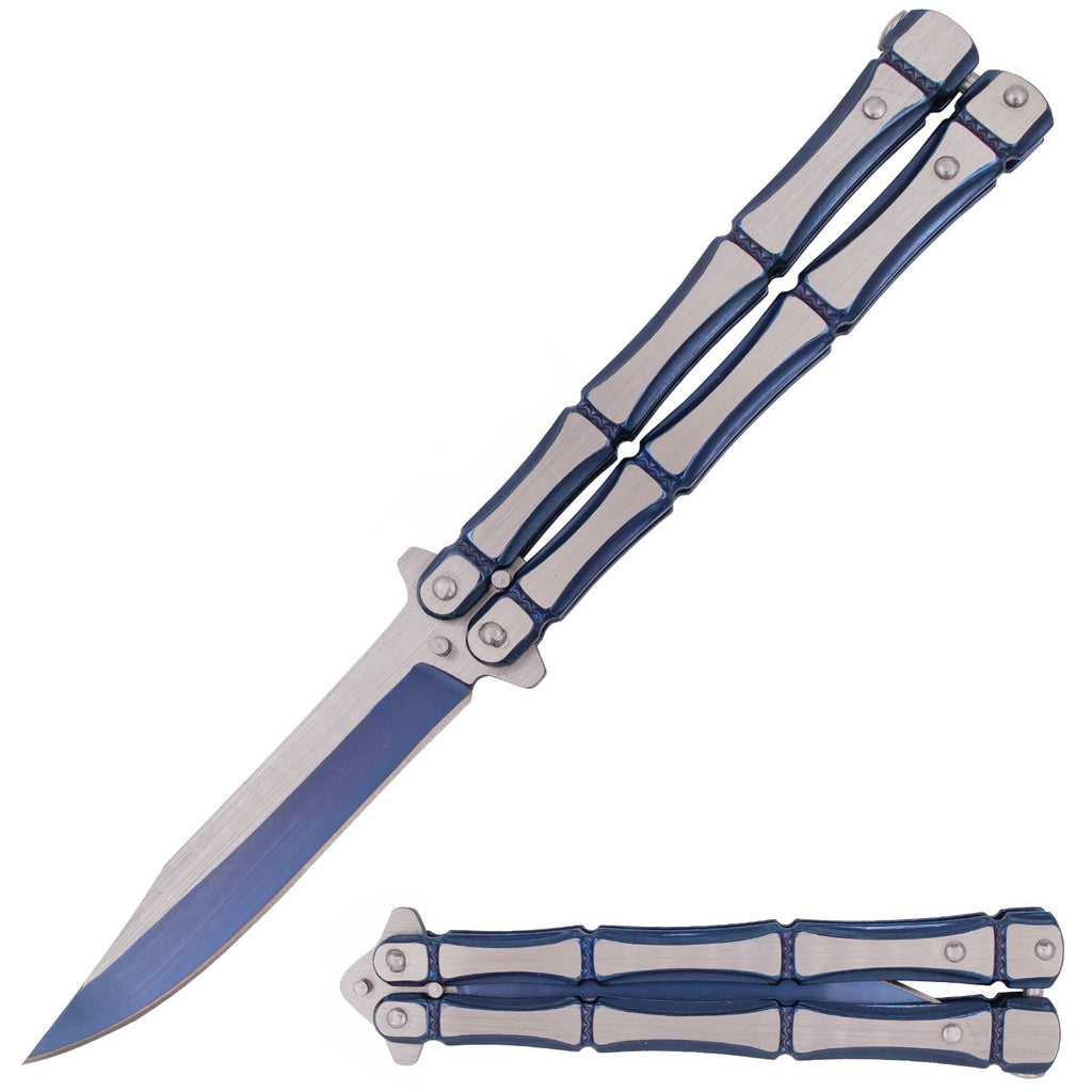9.10 Inch Solid Steel Skelton Butterfly Balisong Knife - AnyTime Blades