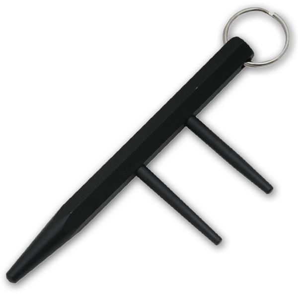 Black Steel Kubaton Key Ring - AnyTime Blades