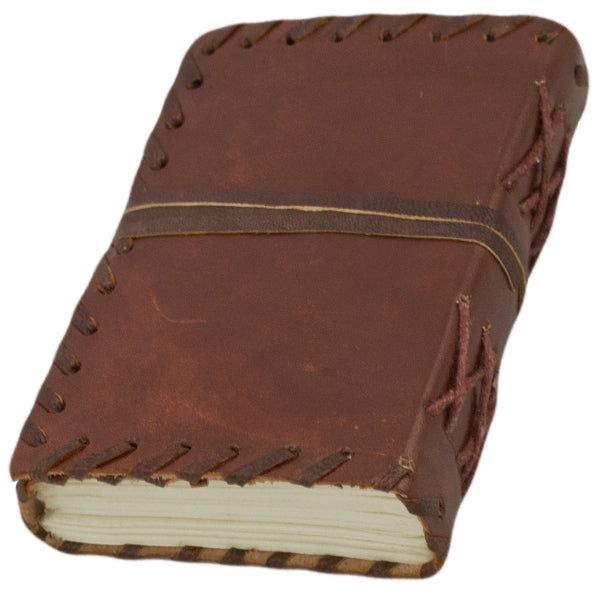 Leather Bound Classic Pocket Notebook (Dark Brown) - AnyTime Blades