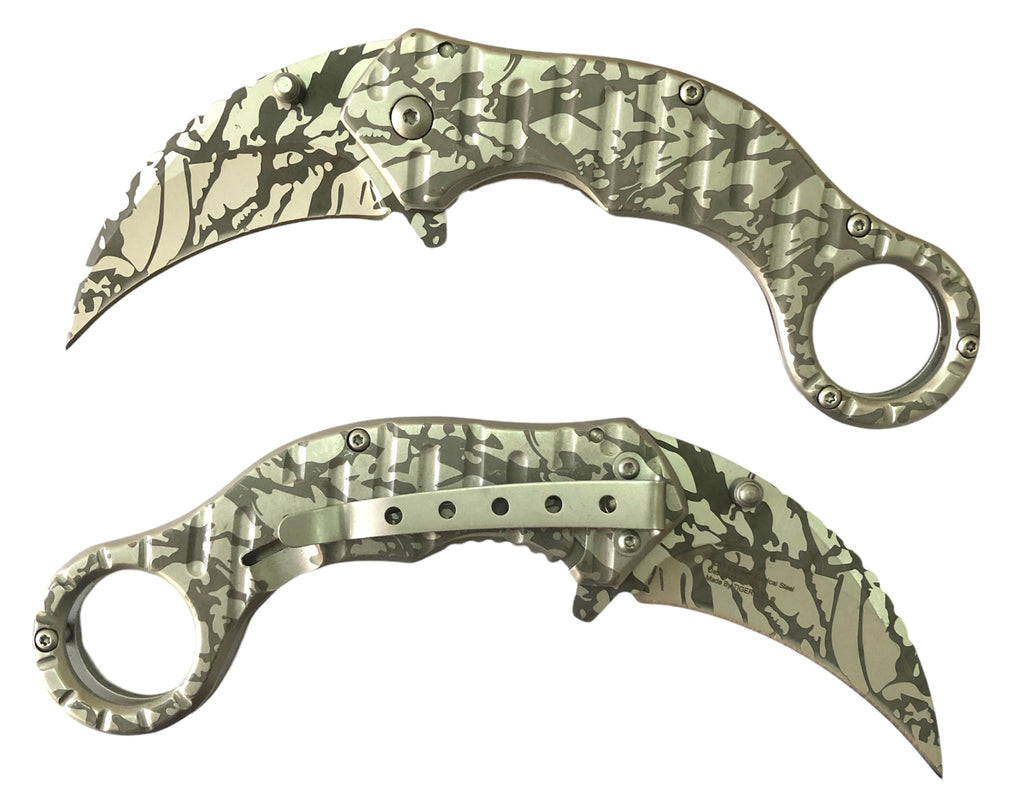 Tiger-USA Spring Assisted Karambit Claw Folding Pocket Knife - AnyTime Blades