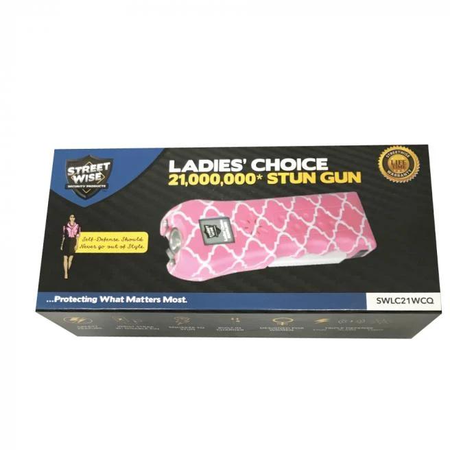 Streetwise™ Ladies' Choice Stun Gun Alarm Pink & White 21M - AnyTime Blades