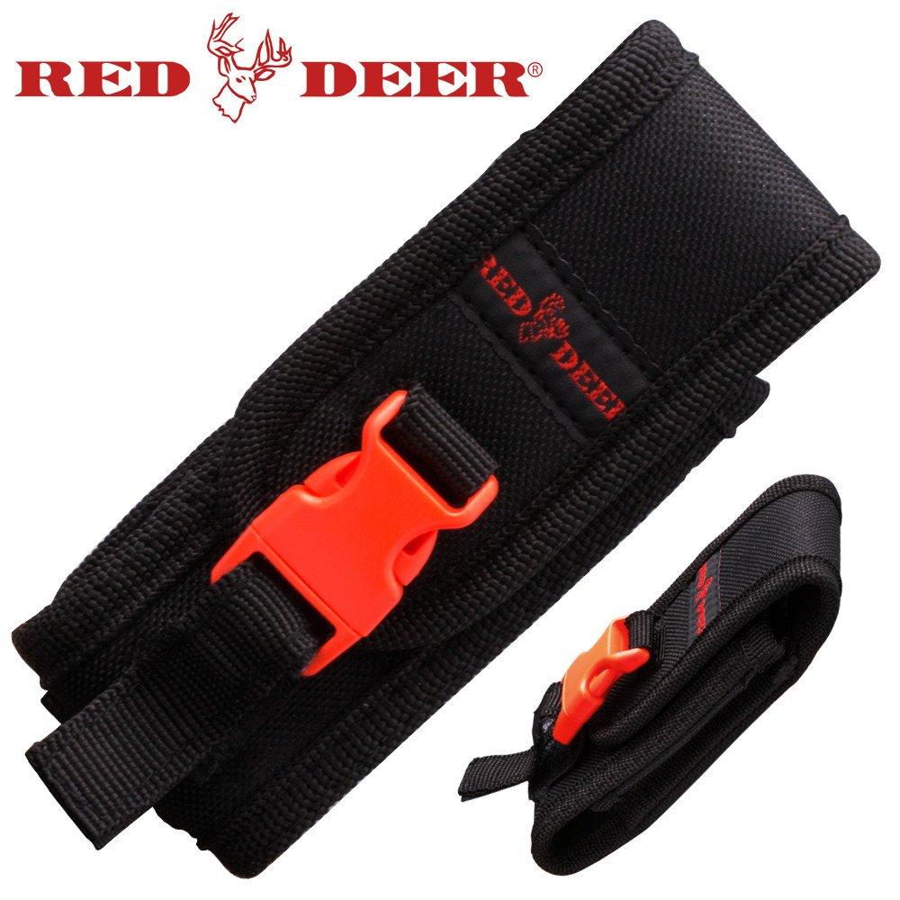 Red Deer Black Nylon Folding Pocket Knife Carrying Case - AnyTime Blades