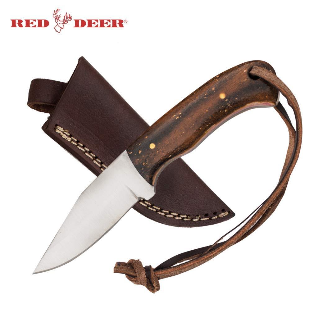 Red Deer Clip Point Full Tang 6 Inch Burnt Bone Hunting Knife - AnyTime Blades